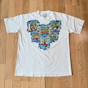 Vintage KWBL Los Angeles 1994 Floral Graphic Single Stitch Tee Adult One Size